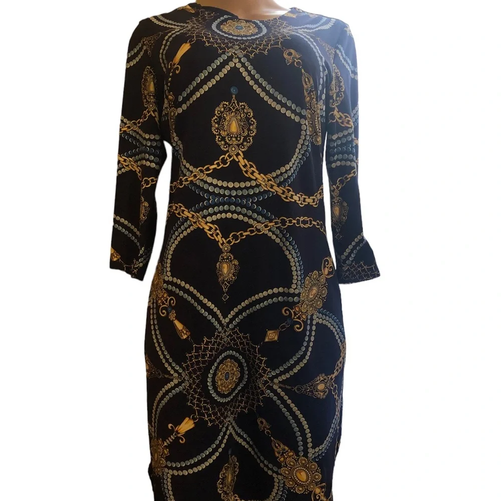J.McLaughlin Sophia Dress in Navy Gold